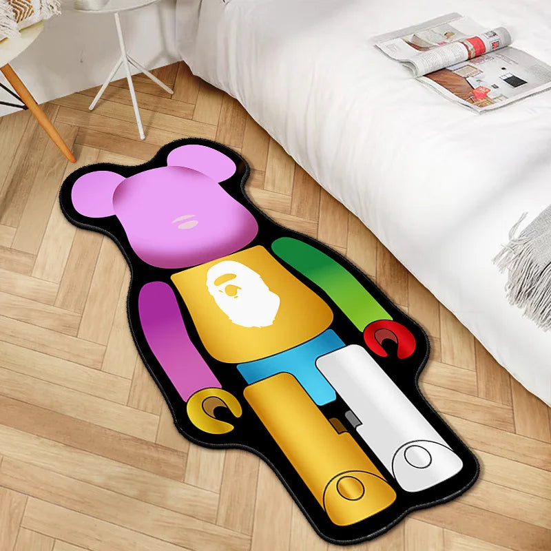Hyped Cartoon Bearbricks Teppich