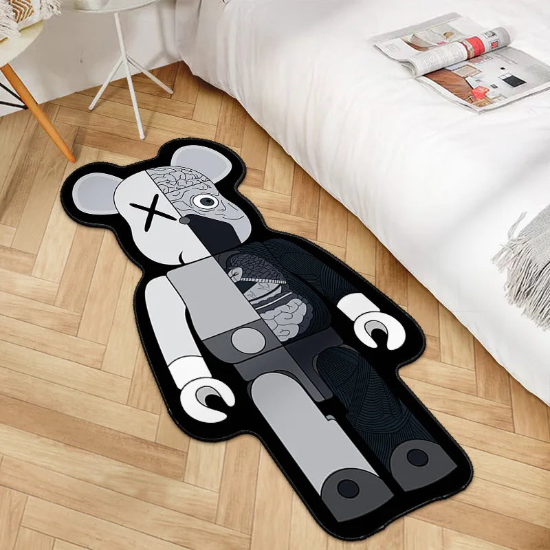 Hyped Cartoon Bearbricks Teppich